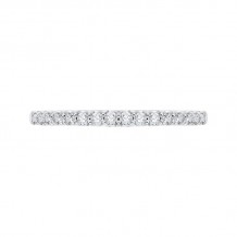 Shah Luxury 14K White Gold Round Diamond Wedding Band with Euro Shank