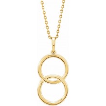 14K Yellow Interlocking Circle 18 Necklace