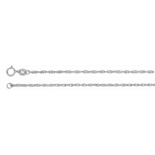 14K White 1.75 mm Solid Rope 7 Chain
