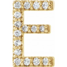 14K Yellow .06 CTW Diamond Single Initial E Earring