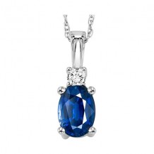 Gems One 14Kt White Gold Diamond (1/20Ctw) & Sapphire (5/8 Ctw) Pendant