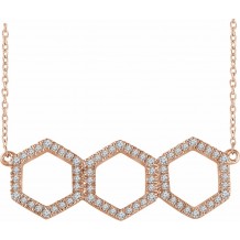 14K Rose 1/4 CTW Diamond Geometric 16-18 Necklace