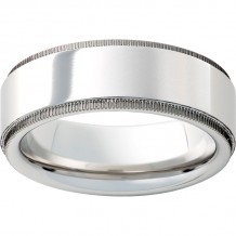 Serinium Flat Band with Milgrain Grooved Edges
