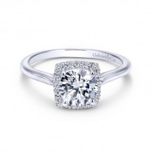 Gabriel & Co. 14k White Gold Contemporary Halo Engagement Ring