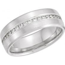 14K White 3/8 CTW Diamond Anniversary Band