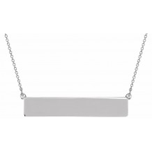 14K White Bar 17.5 Necklace