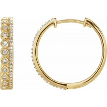 14K Yellow 1/3 CTW Diamond Geometric Hoop Earrings