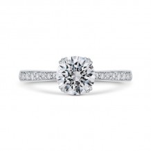 Shah Luxury 14K White Gold Diamond Engagement Ring with Euro Shank (Semi-Mount)