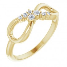 14K Yellow 1/8 CTW Diamond Infinity-Inspired Ring