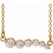 14K Yellow 1/4 CTW Diamond Graduated 18 Necklace