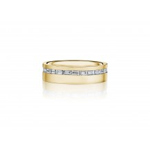 Henri Daussi 6mm Men's Wedding Band MB136 18k Gold Yellow 1.27 Ctw