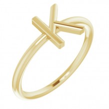 14K Yellow Initial K Ring