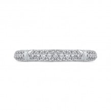 Shah Luxury 14K White Gold Round Diamond Wedding Band