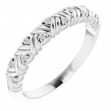 14K White .06 CTW Diamond Woven Anniversary Band