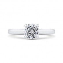 Shah Luxury 14K White Gold Diamond Engagement Ring with Euro Shank (Semi-Mount)