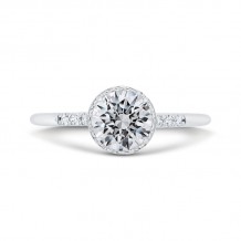 Shah Luxury 14K White Gold Diamond Engagement Ring with Euro Shank (Semi-Mount)