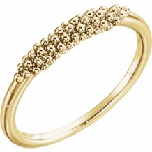 14K Yellow Beaded Ring