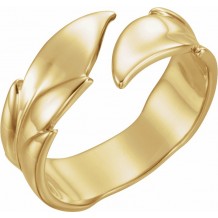 14K Yellow Leaf Ring