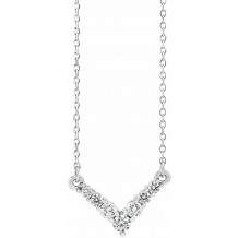 14K White 1/3 CTW Diamond V 16-18 Necklace