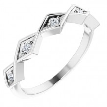 14K White 1/10 CTW Diamond Geometric Anniversary Band