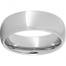 Serinium Domed Band with Grooved Edges and a Polish Finish