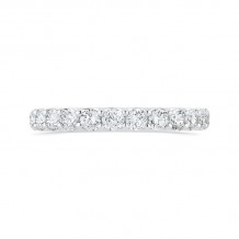 Shah Luxury 14K White Gold Half-Eternity Round Diamond Wedding Band