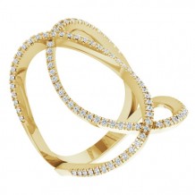 14K Yellow 3/8 CTW Diamond Freeform Ring