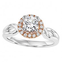 14k White Gold 1/10ct Diamond  Semi Mount Engagement Ring