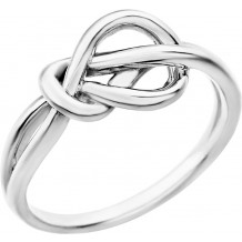 14K White Knot Design Ring