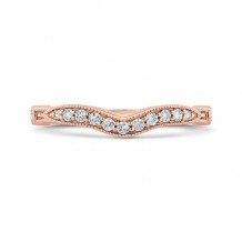 Shah Luxury 14K Rose Gold Round Diamond Wedding Band