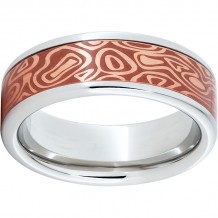Serinium Pipe Cut Band with Copper Inlay and Journey Laser Engraving