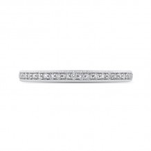 Shah Luxury 14K White Gold Round Diamond Wedding Band