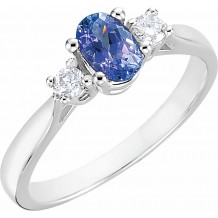 14K White Tanzanite & 1/6 CTW Diamond Ring