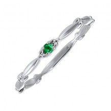 Gems One 10Kt White Gold Emerald (1/20 Ctw) Ring