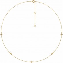 14K Yellow 1/6 CTW Diamond 5-Station 18 Necklace