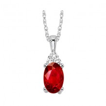 Gems One 10Kt White Gold Diamond (1/50Ctw) & Garnet (1/2 Ctw) Pendant