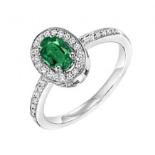 Gems One 14Kt White Gold Diamond (1/5Ctw) & Emerald (1/5 Ctw) Ring