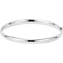 14K White 4.75 mm Hinged Bangle Bracelet