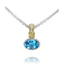 Vahan 14k Gold & Sterling Silver Blue Topaz Pendant