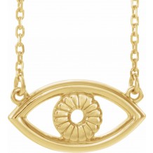 14K Yellow Evil Eye 18 Necklace