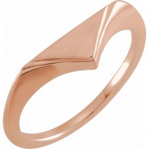 14K Rose 11.5x6 mm Geometric Signet Ring