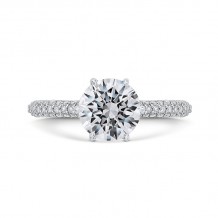 Shah Luxury 14K White Gold Diamond Engagement Ring (Semi-Mount)