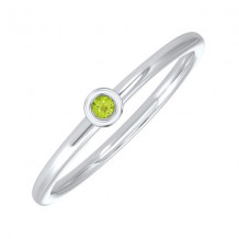 Gems One 10Kt White Gold Peridot (1/20 Ctw) Ring