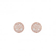 Henri Daussi 18k Rose Gold Diamond Stud Earrings