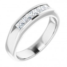 14K White 3/4 CTW Diamond Band