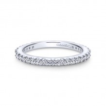 Gabriel & Co. 14k White Gold Contemporary Diamond Wedding Band