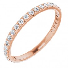 14K Rose 1/3 CTW Diamond French-Set Anniversary Band