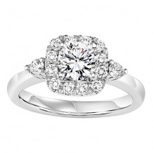 14k White Gold 1/2ct Diamond Engagement Ring with 3/4ct Center Stone