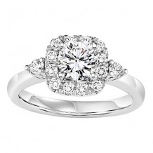 14k White Gold 1/2ct Diamond Engagement Ring with 3/4ct Center Stone