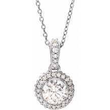 14K White 9/10 CTW Diamond 18 Necklace